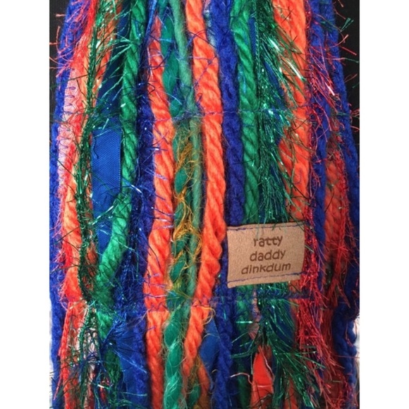 FLORIDA GATORS Scarf Handmade Blue Orange Green Game Day Metallic Eyelash Yarn - Picture 4 of 5